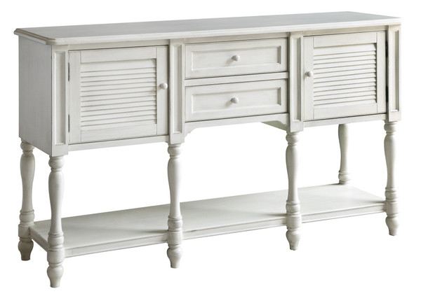 Cape May Cottage White Shutter Console Table CVFZR1607 By Crestview