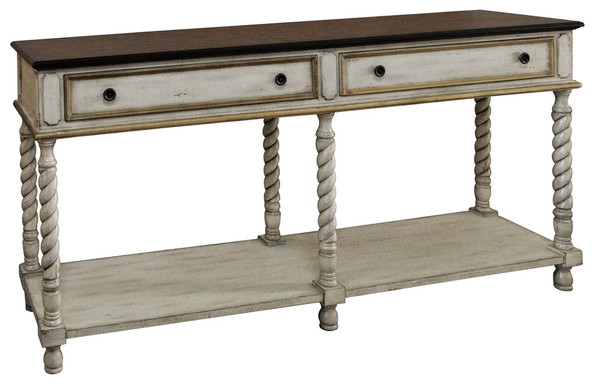 Livingston Textured Twist Console Table With Wood Top CVFZR1869 By Crestview