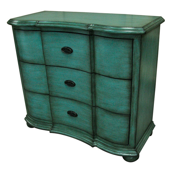 Anna Sky Blue 3 Shaped Drawer Chest CVFZR1871 By Crestview