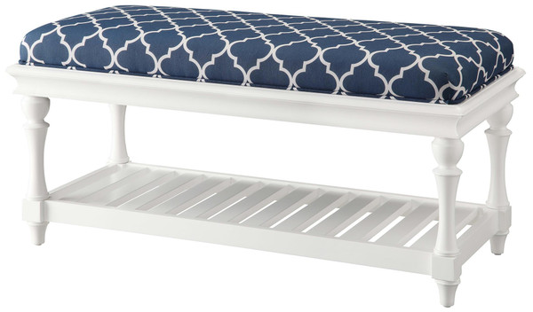Atlantic Blue And White Accent Bench CVFZR900 By Crestview