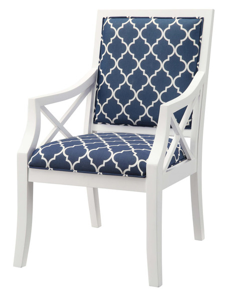 Atlantic Blue And White Accent Chair CVFZR908 By Crestview