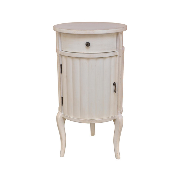 Eastgate Side Table Il - Resin Rubbed Antique White Finish CVFZZR011 By Crestview
