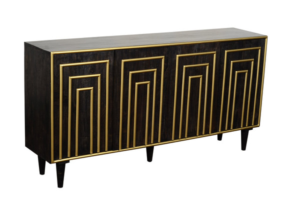 37" Wood & Metal 4 Door Sideboard CVFNR852 By Crestview