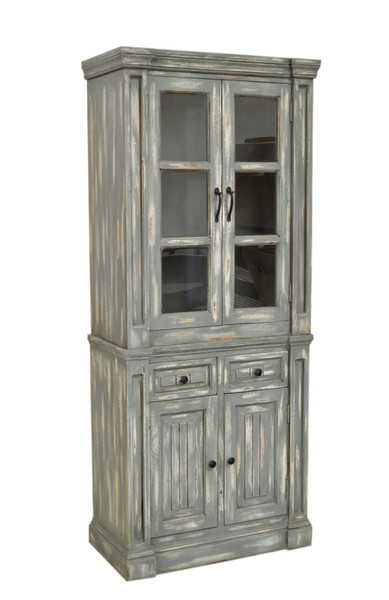 80" English Green Display Cabinet CVFNR897 By Crestview