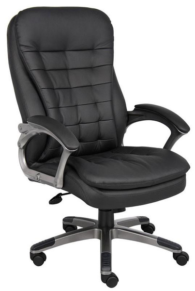 B9331 Boss High Back Executive Chair With Pewter Finished Base-Arms