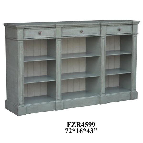 Bedford 3 Drawer Mint Green And White Bookshelf Console CVFZR4599 By Crestview