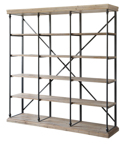 La Salle Metal And Wood 3 Section Bookshelf CVFZR4090 By Crestview