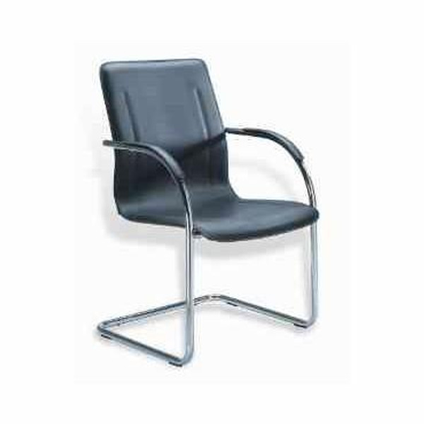 B9530-4 Boss Chrome Frame Black Vinyl Side Chair 4 Pieces Per