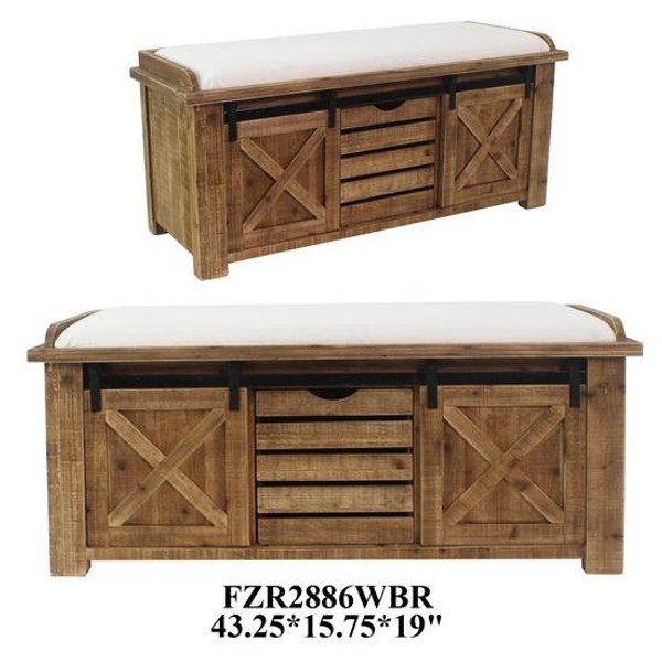 Wooden Bench FZR2886WBRSNG By Crestview