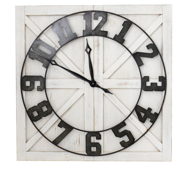 Tick Tock Wood Metal Wall Clock CVTCK1194 By Crestview