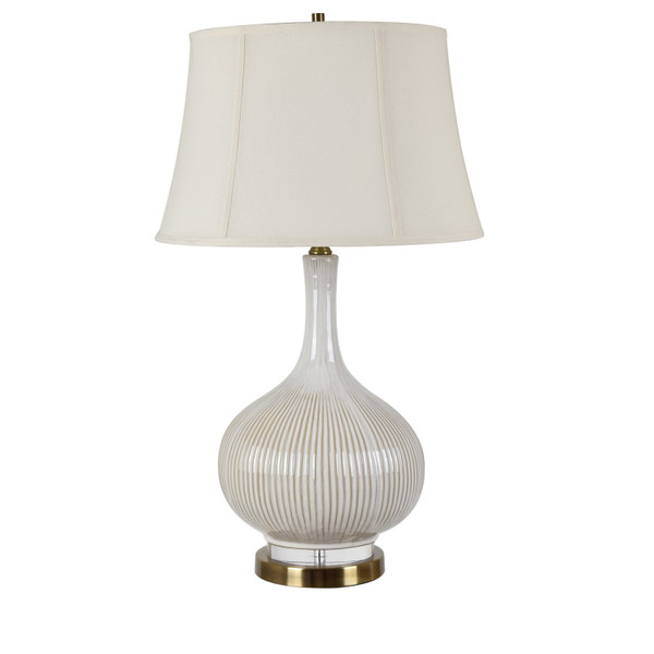 Sawyer White Table Lamp CVAZP028B By Crestview