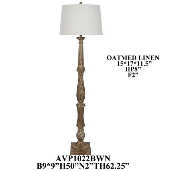 63.25"Th Poly Floor Lamp AVP1022BWN1P By Crestview