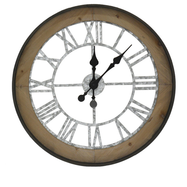 Farm Time Metal Wood Wall Clock CVTCK1169 By Crestview