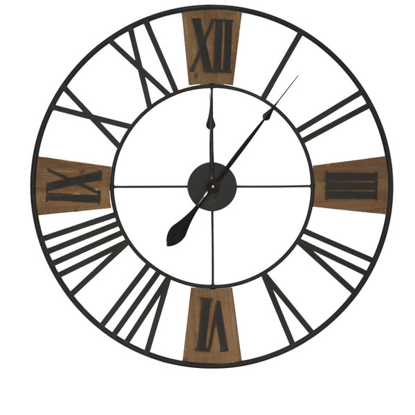 Weathered Time Metal Wood Wall Clock CVTCK1168 By Crestview