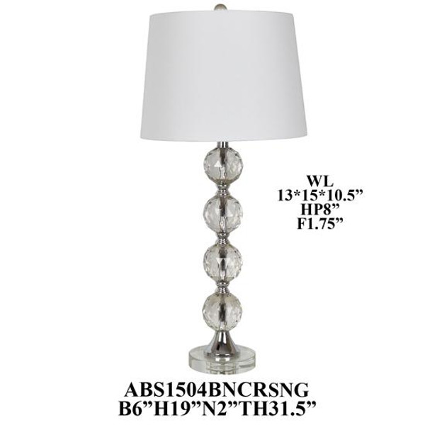 31.5" Crystal Table Lamp ABS1504BNCRSNG By Crestview