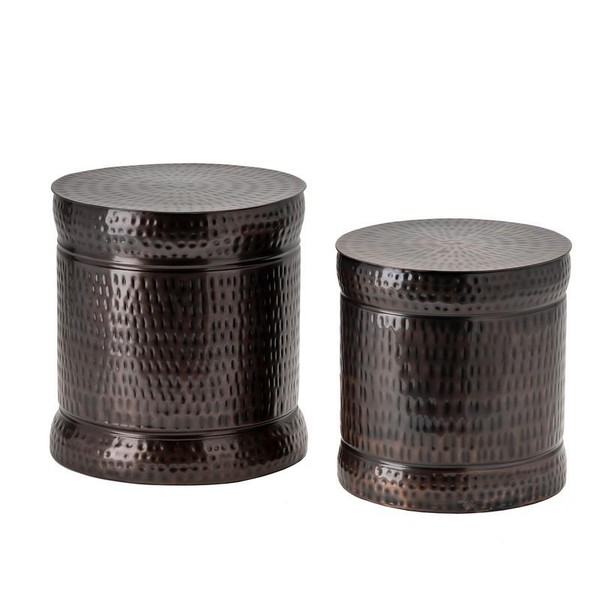 Set Of 2 Stool Bronze Finish EVFNR1022DKCP By Crestview
