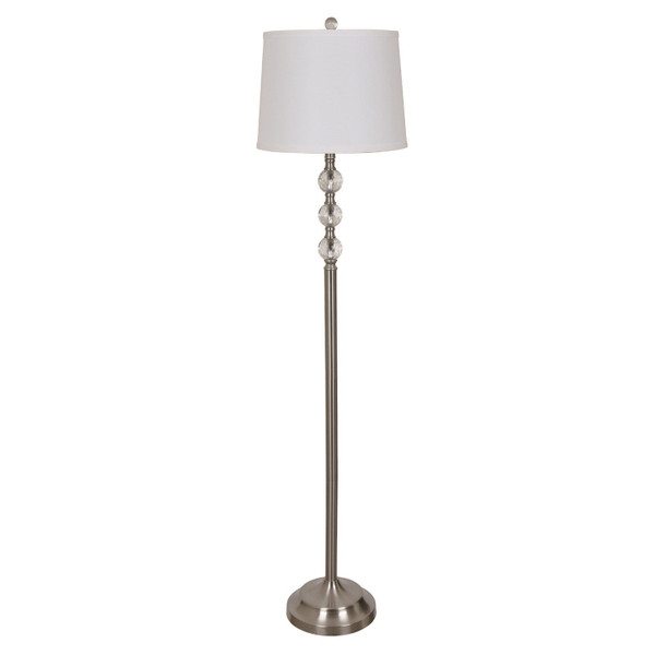 61"Th Crystal Metal Floor Lamp ABS1188BNSNG By Crestview