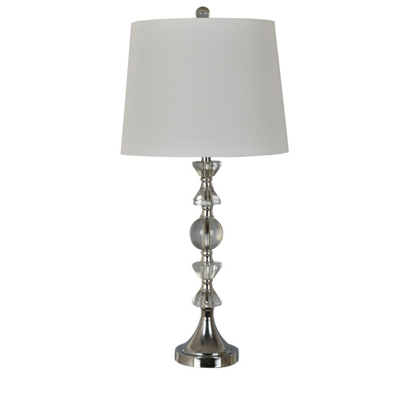27.5" Crystal Lamp With Chome Metal Base ABS1416BNSNG By Crestview