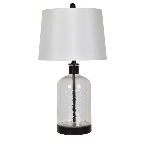 26.5"Th Glass + Metal Lamp ABS1338SNG By Crestview