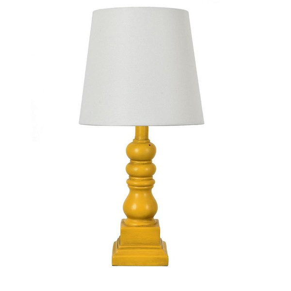 18.5"Th Distressed Yellow Resin Table Lamp EVAVP1349YW By Crestview