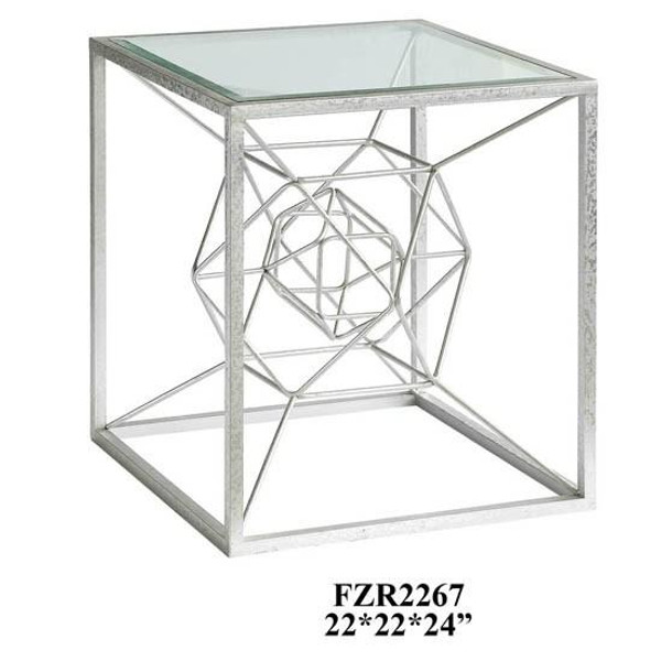 Hollywood Dabbed Silver Leaf Accent Table Cvfzr2267 By Crestview