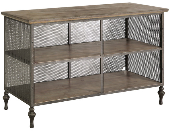 Remington Round Eyelit Metal And Wood Media Console Cvfzr1693 By Crestview