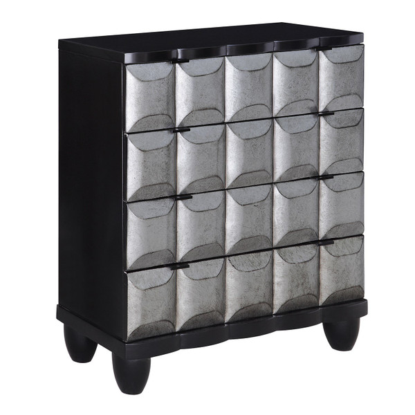 Empire Black And Pewter 4 Drawer Chest Cvfzr1655 By Crestview