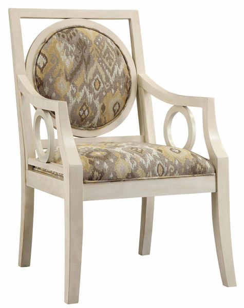Lisbon Antique White Pattern Chair Cvfzr1305 By Crestview