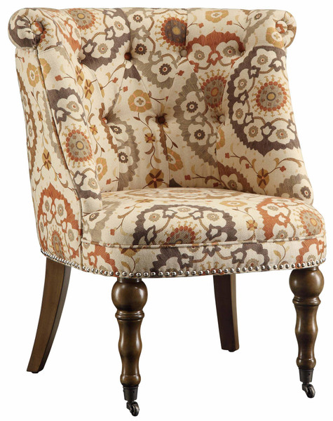 Hutchison Pattern Fabric Accent Chair Cvfzr1303 By Crestview
