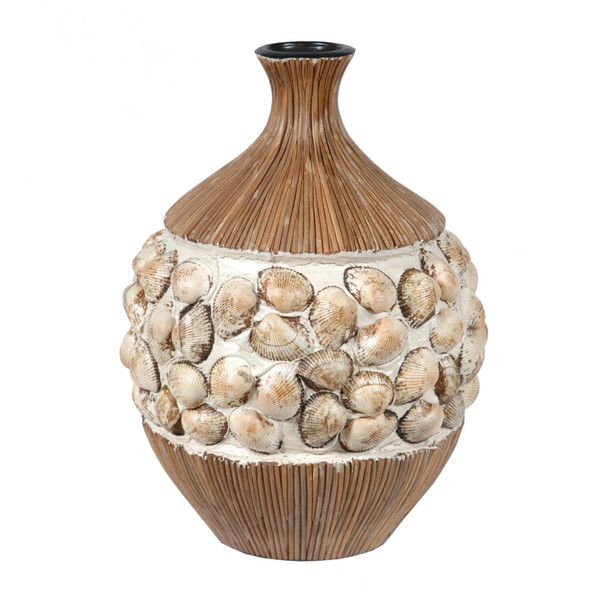Ceramic Vase With Clamshell In Between Cevv0097L By Crestview