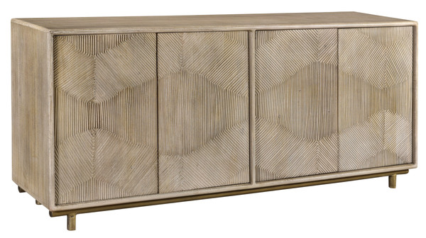 Bengal Manor White Wash Texture Door Sideboard CVFNR738 By Crestview