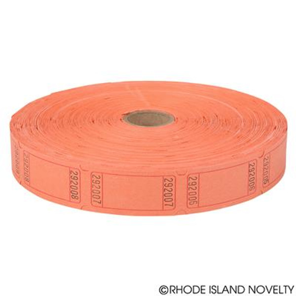 Blank Single Ticket Roll Orange SUTSBOR By Rhode Island Novelty