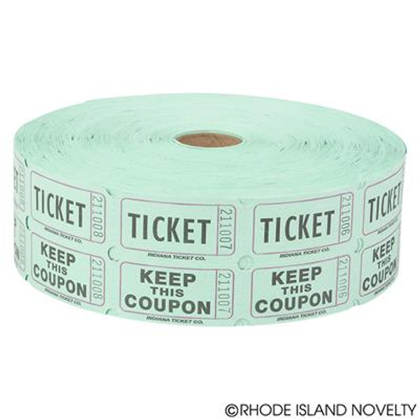 Double Roll Ticket Green -2000/Roll SUTDGRE By Rhode Island Novelty