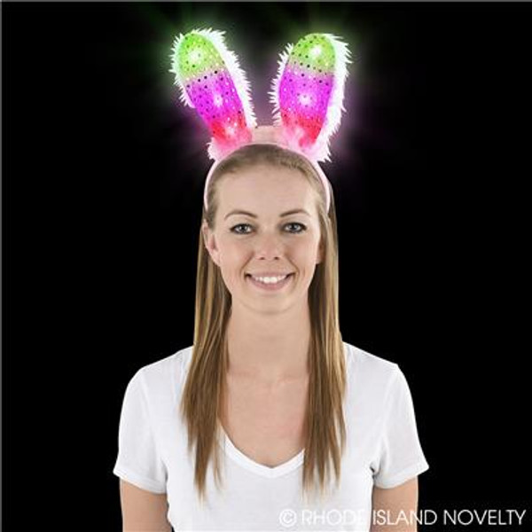 Light-Up Sequin Bunny Ears BOSEBUN By Rhode Island Novelty