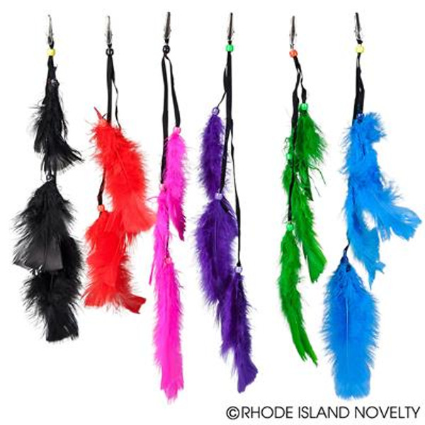14" Feather Hair Clips CAFEATH By Rhode Island Novelty
