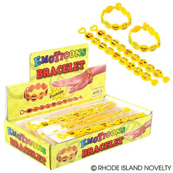 Emoticon Disc Bracelet 8" (48Pcs/Unit) JBEMOBR By Rhode Island Novelty