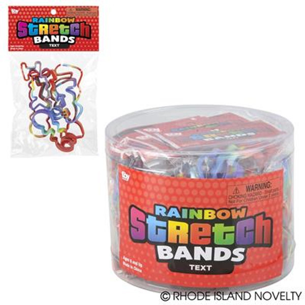 Text Rainbow Silicone Stretch Bands JBSTTEX By Rhode Island Novelty