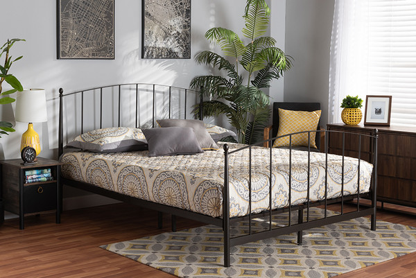 Lana Modern and Contemporary Black Finished Metal Full Size Platform Bed By Baxton Studio TS-Lana-Black-Full