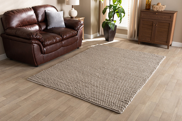 Colemar Modern and Contemporary Grey Handwoven Wool Dori Blend Area Rug By Baxton Studio Colemar-Grey-Rug