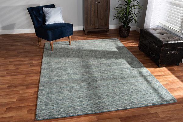 Aral Modern and Contemporary Blue Handwoven Wool Area Rug By Baxton Studio Aral-Blue-Rug