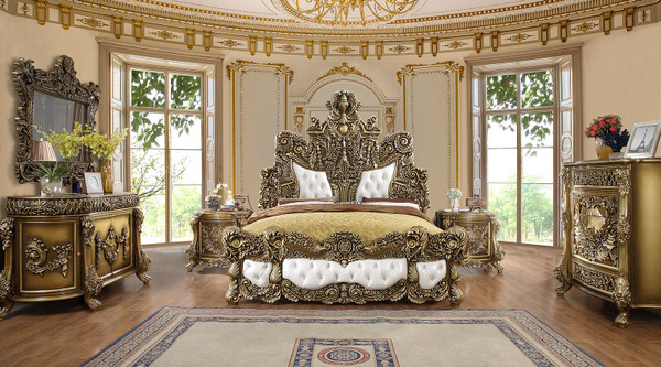 Homey Design Victorian California King 5-Piece Bedroom Set HD-1802-CK-5PC-BEDROOM