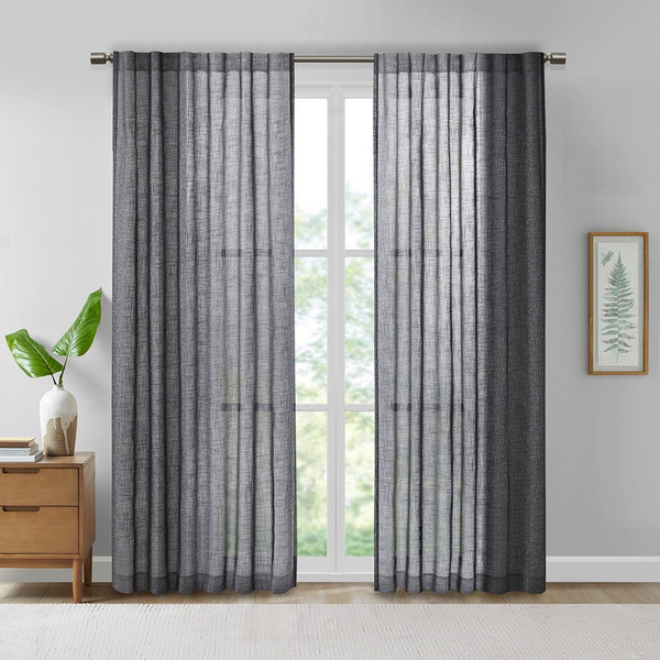 Kane Texture Printed Woven Faux Linen Window Panel By Madison Park MP40-7505