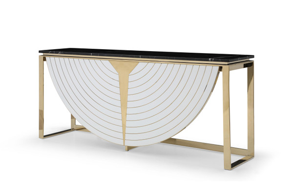 VGVCK1896-WHT-CT Modrest Flavio - Gold + Marble Console Table By VIG Furniture