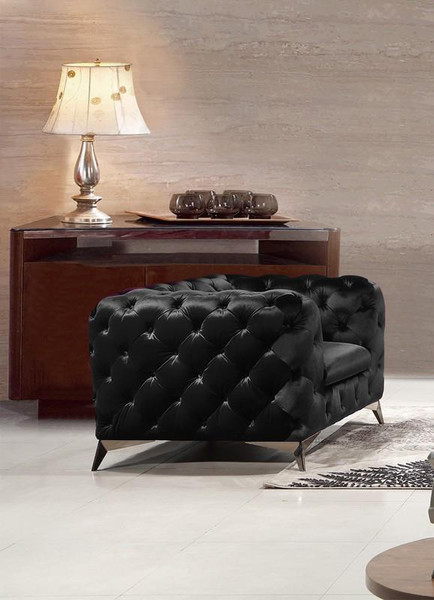 VGCA1546-BLK-CH Divani Casa Delilah - Modern Black Fabric Armchair By VIG Furniture