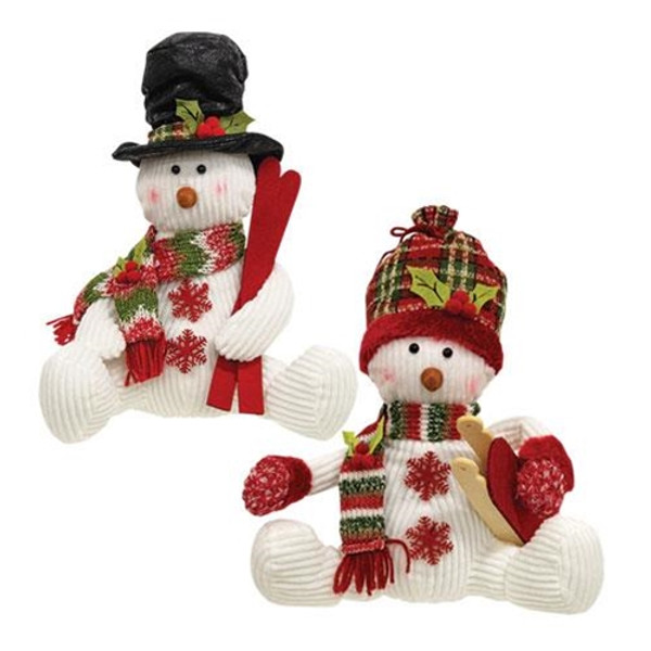 2/Set Stuffed Snowman W/Hat & Scarf G2620650 By CWI Gifts