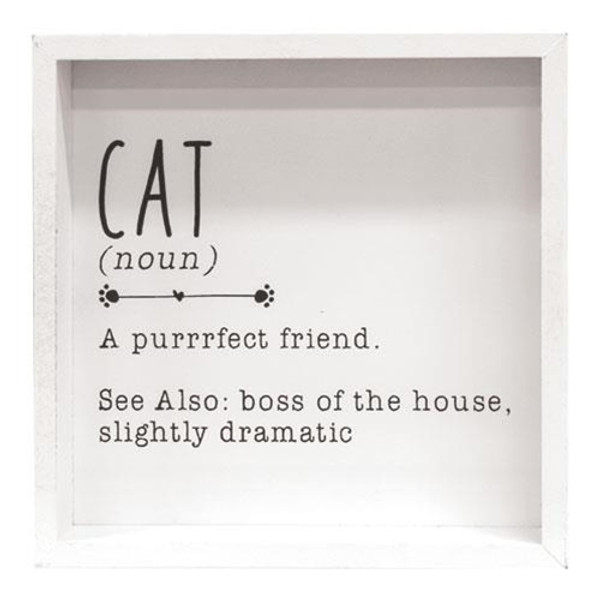 *Cat Definition Framed Box Sign G35746 By CWI Gifts