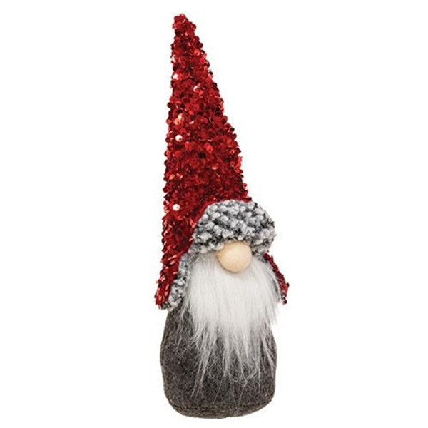 Lg Red Sequin Santa Gnome GADC3039 By CWI Gifts