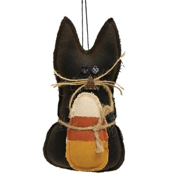 Primitive Cat With Candy Corn Ornament GCS38099 By CWI Gifts