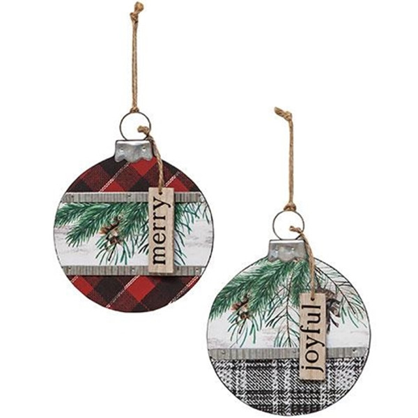 *Joyful Or Merry Bulb Ornament 2 Asstd. (Pack Of 2) GHY03012 By CWI Gifts
