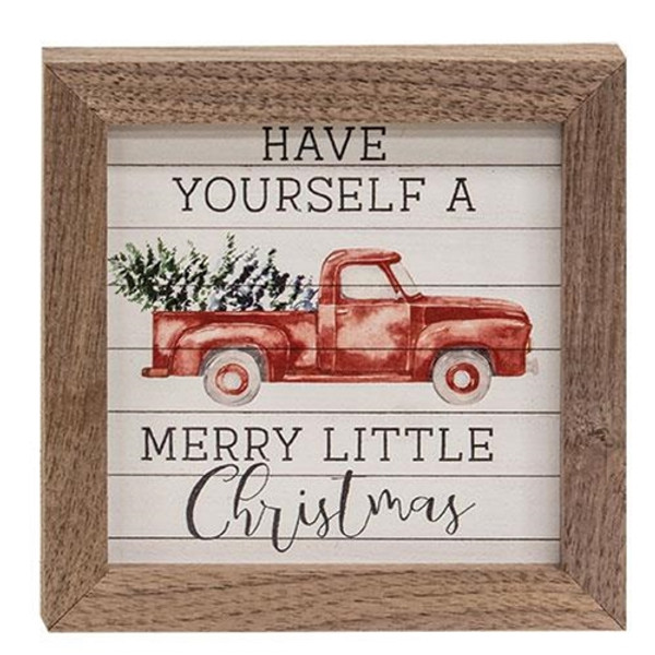 Have Yourself A Merry Little Christmas Truck Mini Framed Print GKH29 By CWI Gifts